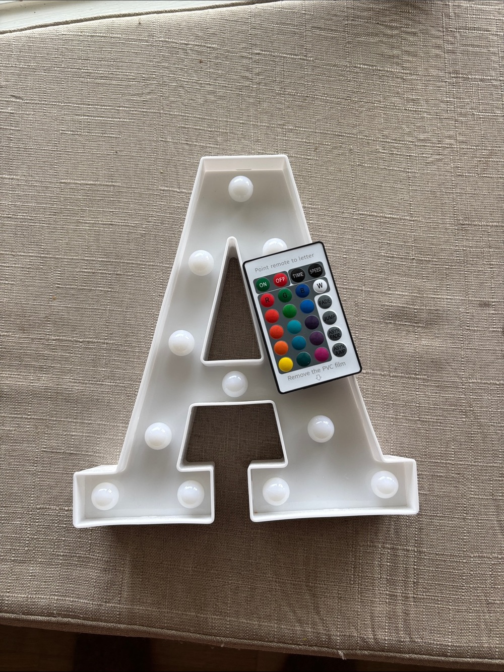 Light-Up Letter A Marquee Sign - White